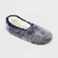 Auden Faux Fur Slipper Socks with Gripper Bottoms Women’s Size M/L (8-10) Gray Women's Slipper Socks price