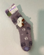 Aromasoles Lavender Shea Butter Fuzzy Crew Socks 2 Pair Cloud Keychain NWT OSFM Women's Slipper Socks price