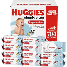 Huggies Simply Clean Unscented Baby Wipes, 11 Flip-Top Packs (704 Wipes Total) Baby Wipes price