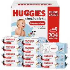 Huggies Simply Clean Unscented Baby Wipes, 11 Flip-Top Packs (704 Wipes Total) Baby Wipes price