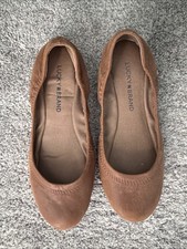Lucky Brand Shoes Womens 6M Ballet Flats Tan Leather Comfort Slip On Ballet Flats price