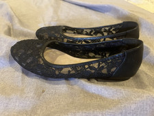 Women’s Black Lace Floral Ballet Flats Slip-On Round Toe Casual Size 9 Ballet Flats price
