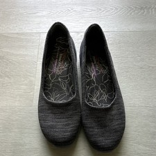 Skechers Women's Ballet Flat Slip-On Knit Heathered Gray/Black Memory Foam 8.5M Ballet Flats price