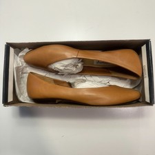 Vintage 90s Tan Leather Ballet Flats V-Vamp Slip On Shoes Size 7.5 Ballet Flats price