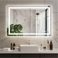 EDX 24" x 36" Anti-Fog LED Bathroom Mirror, Dual Light, White Bathroom Mirror price