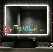 24x32In LED Bathroom Mirror for Bathroom Anti-Fog Dimmable Bluetooth 3 Color Bathroom Mirror price