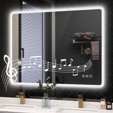 LED Bathroom Mirror 28x36 Inch Anti-Fog Dimmable Bluetooth Backlit 3 Color Bathroom Mirror price