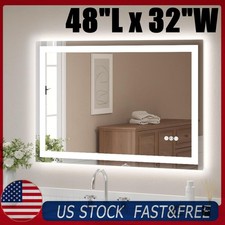 48”x 32” LED Bathroom Mirror, Wall Vanity Mirror, 3 Colors Touch , Anti-Fog US Bathroom Mirror price