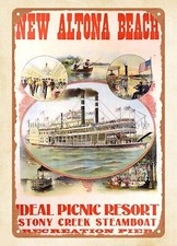 living room wall decor sets Stony Creek Steamboat metal tin sign Living Room & Lounge Set price