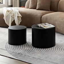 Nested table set 2 pieces, MDF coffee table set Living room/lounge area, black Living Room & Lounge Set price