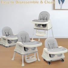 6-in-1 Baby High Chair, Portable Highchair 5-Point Safety Harness and Wheels High Chair price