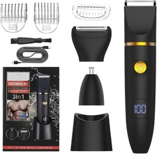 3 in 1 Electric Body Hair Trimmer Cordless Rechargeable Body Shaver Black Shavers price