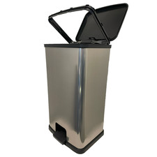 Mainstays Kitchen Trash Can, 13.2 Gallon Plastic Step Garbage Bin with Lid, Silv Office Trash Bin price