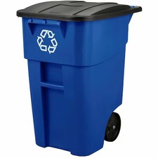 Rubbermaid Commercial Fg9w2773blue 50 Gal Rectangular Recycling Bin, Flat Top, Office Trash Bin price
