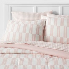7pc Dash Stripe Printed Microfiber Reversible Comforter & Sheets Set - Room Bedroom Textiles & Dowry Set price