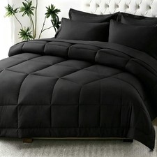 Black Bedding Comforter Set 2 & 3 Piece Soft Microfiber Twin Queen King Size Bedroom Textiles & Dowry Set price