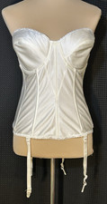 Carnival 424 White Corset Strapless Underwire Boned Bustier w/ Garters Lace 40C Bustier price