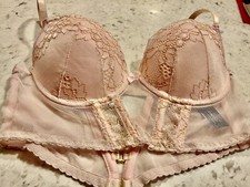 The Escante Collection Bustier Pale Pink Sheer Size Medium Corset Bra Bustier price