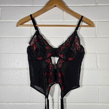 Romantic Lace Bustier Underwire Top Garter Straps Large Lingerie Red Valentines Bustier price