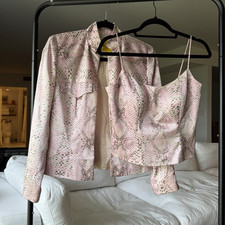Y2K Vintage Luxury Women’s Pink Snake Print Bustier Corset & Blazer xs-s Bustier price