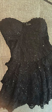 Windsor Black Lace Strapless Overbust Bustier Corset Boned Underwire S Bustier price