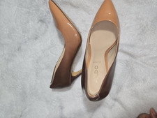 ALDO Women’s Brown/Beige Colorblock Patent Leather Pointed Toe Pumps 5.5 High-Heeled Shoes price