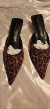Classic brown and black cheetah/leopard animal print slip on heel. High-Heeled Shoes price
