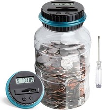 Vcertcpl Digital Coin Counting Piggy Bank, 1.8L Blue with LCD Counter Piggy Bank price