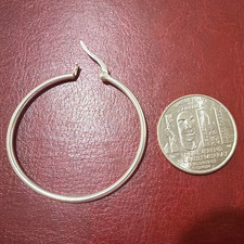 925 Sterling Silver Plain Hoop Earrings Medium Click-Top Thin Co, Diámetro  25mm Silver Earrings price
