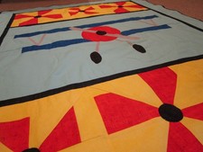 New Handmade Baby Quilt Airplane Jet Appliqued Blanket Machine-Quilted Throw Baby Quilt price