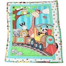 Handmade Baby Quilt Bazooples Choo Choo Train Coordinate Pattern Nursery Unisex Baby Quilt price
