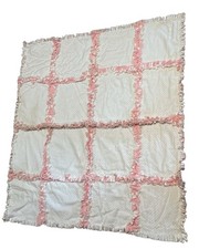 Handmade Pink Rag Quilt Baby Blanket 36x33 | Soft Cotton Lovey Comfort Gift Baby Quilt price
