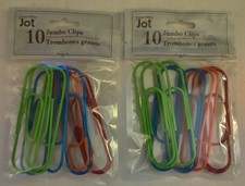 2 Ten Packs of Jumbo Paper Clips Assorted Colors New and Sealed Paper Clips price