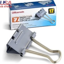 EZ Binder Clips Medium Metal Paper Clips Durable Organizer Office Supply 12ct US Paper Clips price