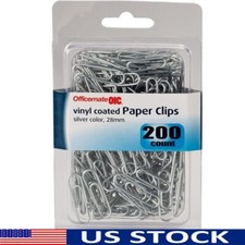 Standard #2 Vinyl Coated Paper Clips 200 Pack Heavy Duty Office Supplies New Paper Clips price