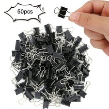 50pcs Mini Binder Clips Black Small Paper Clips Home Office 15mm School Box Paper Clips price
