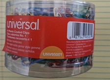 Universal Plastic-Coated Paper Clips, Small (no. 1), Assorted Colors, 1000/ pack Paper Clips price