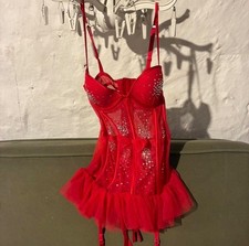 Victoria’s Secret, red sequined lingerie, corset,  size S, excellent condition Women's Corset price