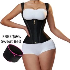 Women Double Compression Waist Trainer Corset with Bone Adjustable Zipper Shaper Women's Corset price
