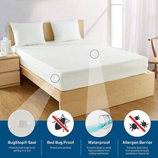 BEST! Waterproof BedBug Proof Allergen Zippered Vinyl Mattress Protector 4Size Baby Mattress Protector price