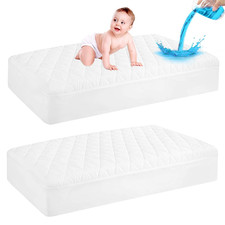 2 Pack Waterproof Crib Mattress Protector, Quilted Baby Mattress Cover Fitted De Baby Mattress Protector price