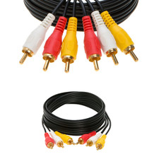 3 RCA Male to 3 RCA Male Cable Stereo AV Audio Video Composite Gold Plated LOT Video Cable price