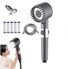 High-pressure shower head with bracket and hose,includes 5 spare filter Ship USA Shower Set price