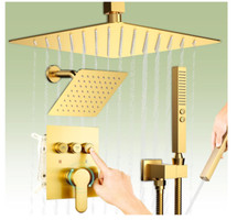 Gold Shower System, 12 Inch Rainfall Shower Head Set with 2 in 1 Handheld Spray Shower Set price
