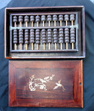 Late Qing Dynasty Antique Chinese ABACUS in original Rosewood Box Abacus price