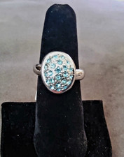 Park Lane Special Vault RING   AQUAMARINE Blue SWAROVSKI Crystals - SZ 7 Swarovski Ring price