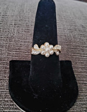 Park Lane AWARD PEARL RING - 18K Gold Plated w/ SWAROVSKI - SZ 10 - Beautiful! Swarovski Ring price