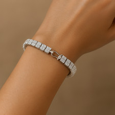 10 Ct Natural Diamond Tennis Bracelet in 14K White Gold (Certified, HPHT) Diamond Bracelet price