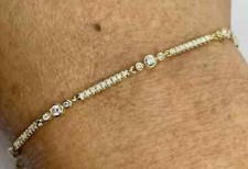 6CT Round Cut Lab-Created Diamond Women's Tennis Bracelet 14K Yellow Gold Plated Diamond Bracelet price