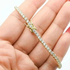 7Ct Round Cut Lab Created Diamond Women's Tennis Bracelet 14k Yellow Gold Plated Diamond Bracelet price